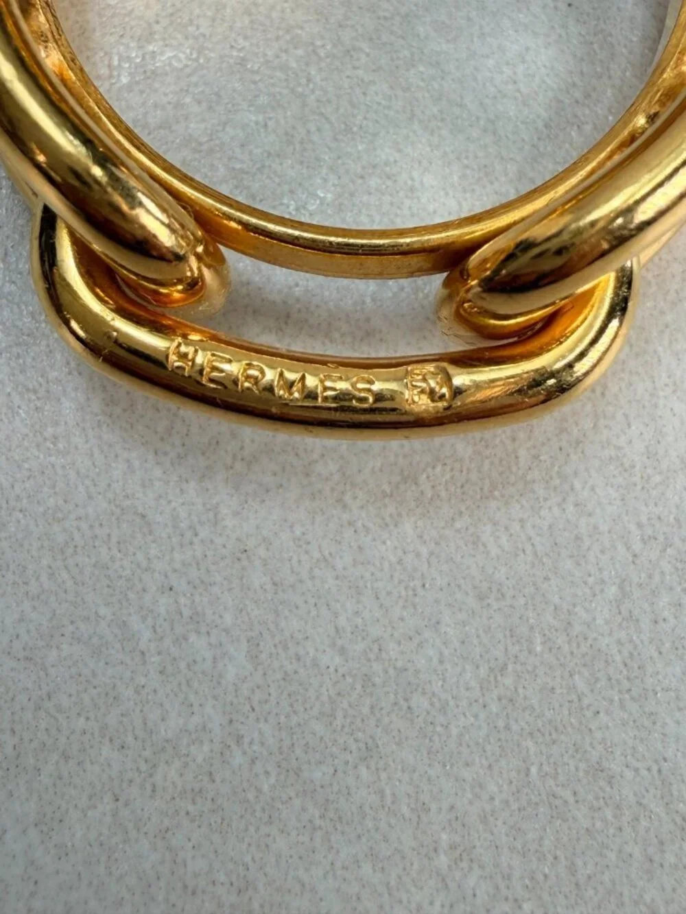 Hermes Chaine d'Ancre Scarf Ring Gold Hardware Elegant Accessory